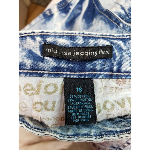 Twenyone Black Womens Jeans Sz 18 Mid-Rise Jeggings Flex Distressed Ripped HOLE - Picture 7 of 9